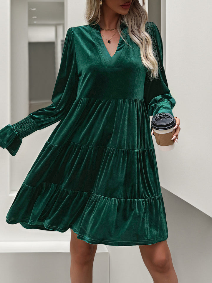 Women's Playfully Cut Dress with V-Neck Mune Fashion