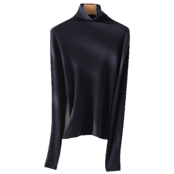 Women's Slim-Fit Fine Knit Turtleneck Sweater with Stretch Mune Fashion