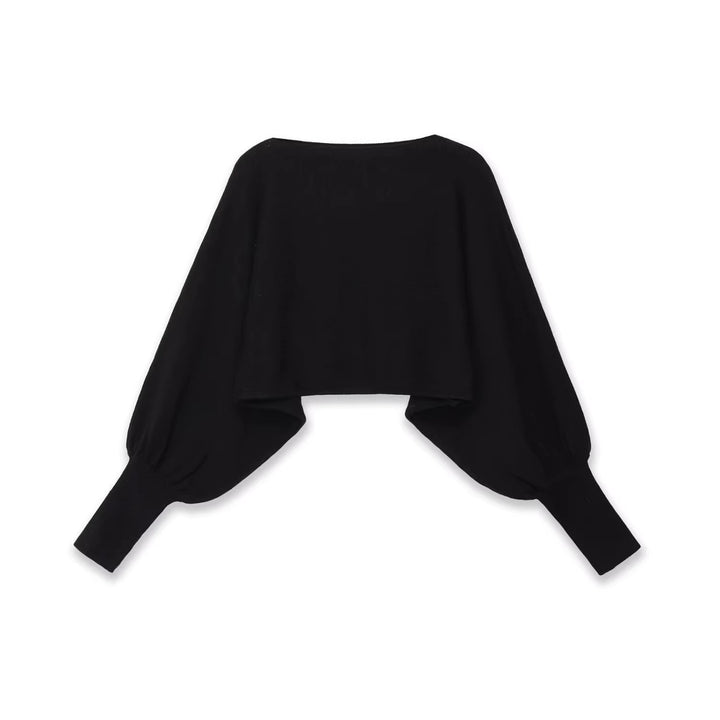 Ladies cropped bolero with wide batwing sleeves and long ribbed cuffs Mune Fashion