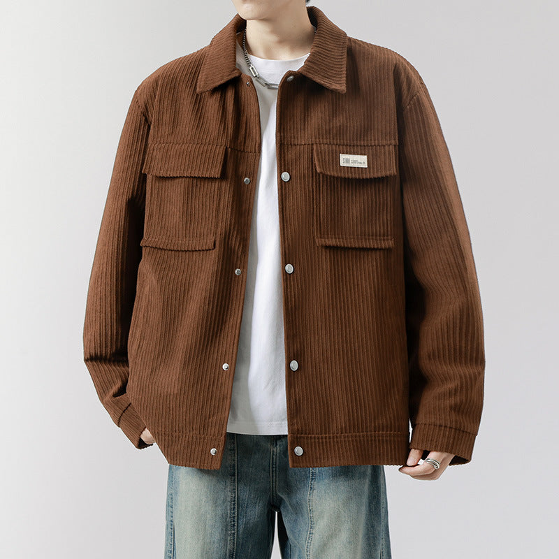 Men's Soft Cord Jacket with Fleece Lining Mune Fashion