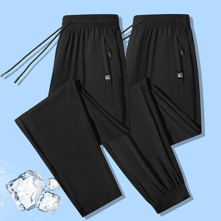 Men's urban performance joggers with elastic drawstring waistband, concealed zipper pocket, and straight leg Mune Fashion