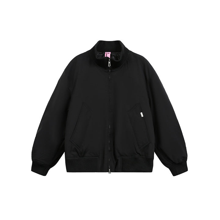 Unisex Boxy Bomber Jacket in Oversize Style with Ribbed Cuffs and Two-Way Zipper Mune Fashion