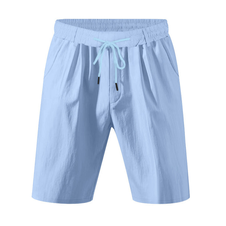 Men's knee-length lightweight functional shorts with elastic waistband, drawstring, and deep side pockets Mune Fashion