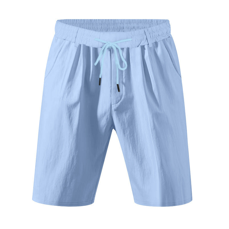 Men's knee-length lightweight functional shorts with elastic waistband, drawstring, and deep side pockets Mune Fashion