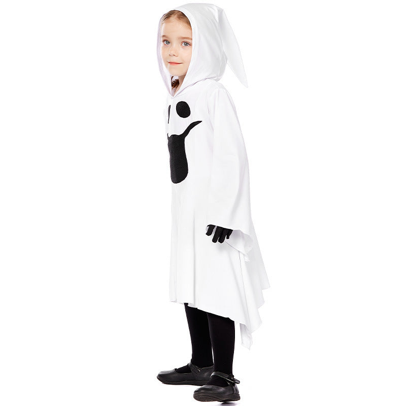 Ladies Ghost Costume with Hood and Wide Flared Sleeves Mune Fashion