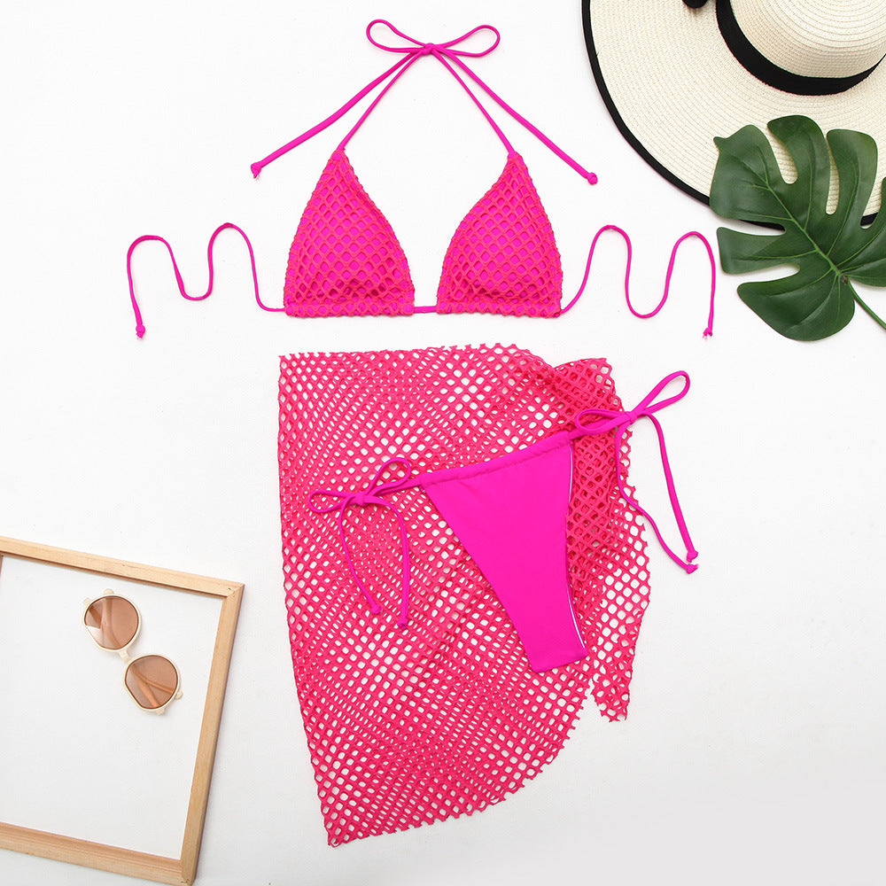 Women's bikini set with innovative mesh design and trendy wrap skirt Mune Fashion