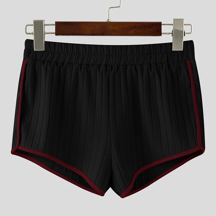 Women's pleated casual shorts with elastic comfort waistband and contrast piping Mune Fashion