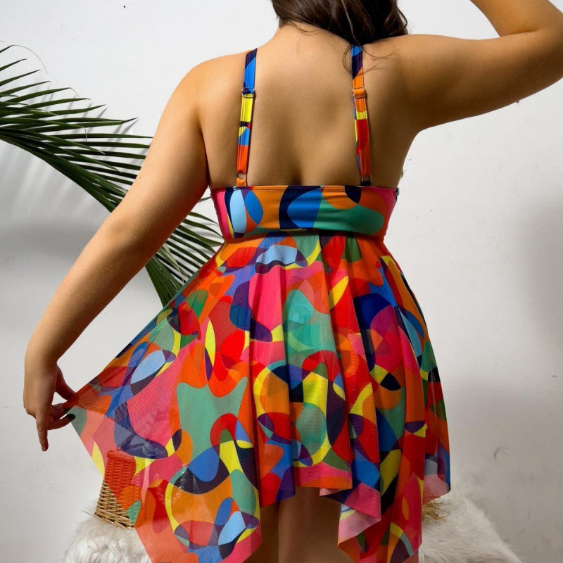 Women Flowing Beach Sarong with Colorful Pattern Mune Fashion