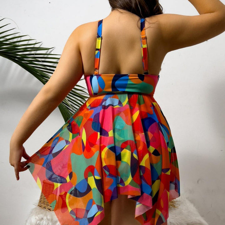 Women Flowing Beach Sarong with Colorful Pattern Mune Fashion