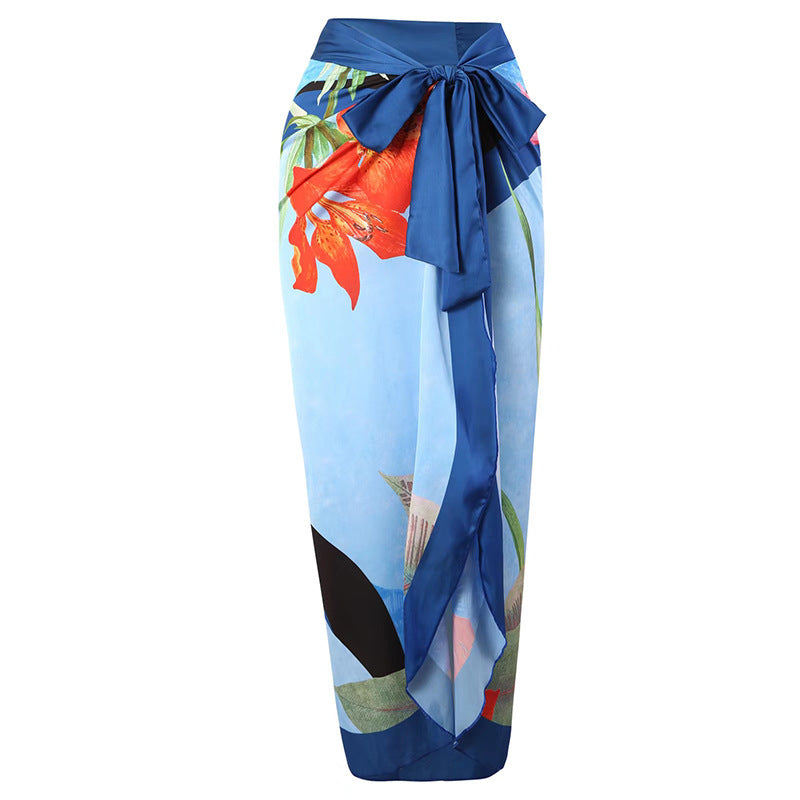 Women's One-Piece Swimsuit with Refined Wrap Design and Floral Print Mune Fashion