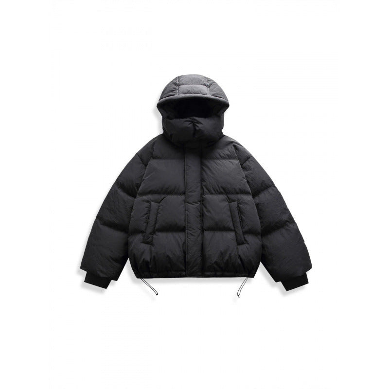 Unisex Short Padded Jacket with Hood, High Stand-Up Collar, and Adjustable Hem Mune Fashion