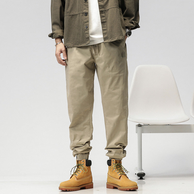 Herren Konisch geschnittene Utility-Joggerhose aus Baumwoll-Twill mit elastischem Bund und Kordelzug Mune Fashion