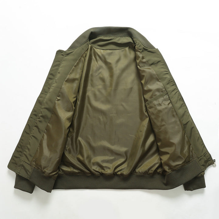 Men's Lightweight Urban Bomber with Stand Collar, Zip Arm Pocket, and Ribbed Cuffs Mune Fashion