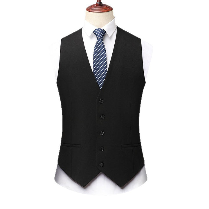 Men's Elegant Slim-Fit Suit Vest with V-Neck and Flap Pockets Mune Fashion