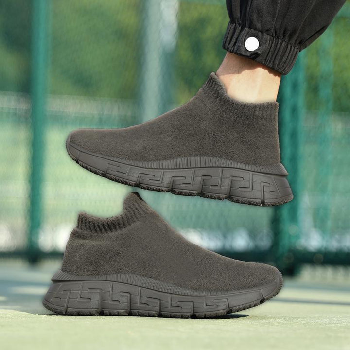 Women's cozy sock sneaker made of teddy velvet with elastic shaft and shock-absorbing profile sole Mune Fashion