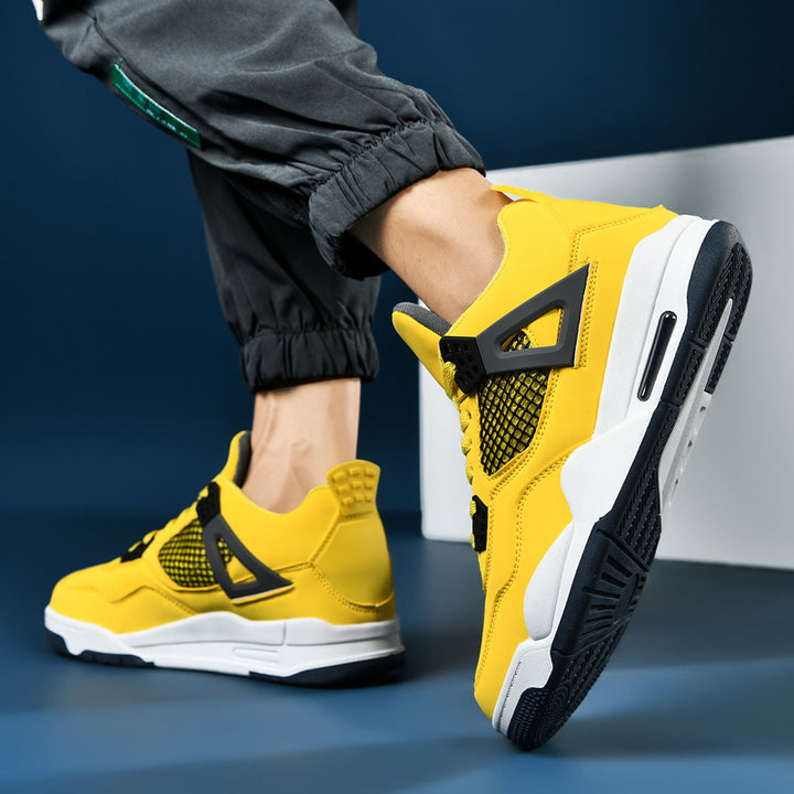 Men's retro-urban high-top sneakers with mesh panel, reinforced heel cap, and cushioning air unit Mune Fashion