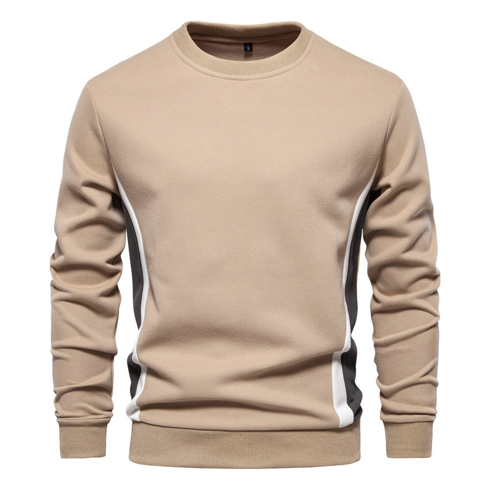 Men's round neck sweatshirt made of cotton blend with contrasting side piping and slim silhouette Mune Fashion