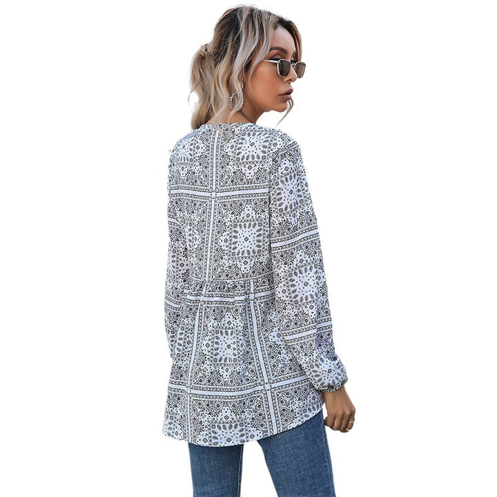 Women Elegant Blouse with Ruffled Sleeves Mune Fashion