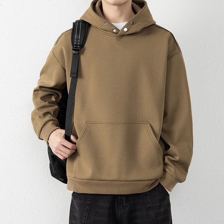 Men's Oversize Hoodie with Kangaroo Pocket & Snap Neck Mune Fashion