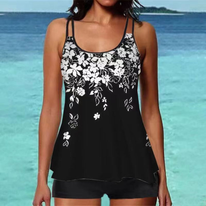 Women's tankini top with floral design and back clasp Mune Fashion