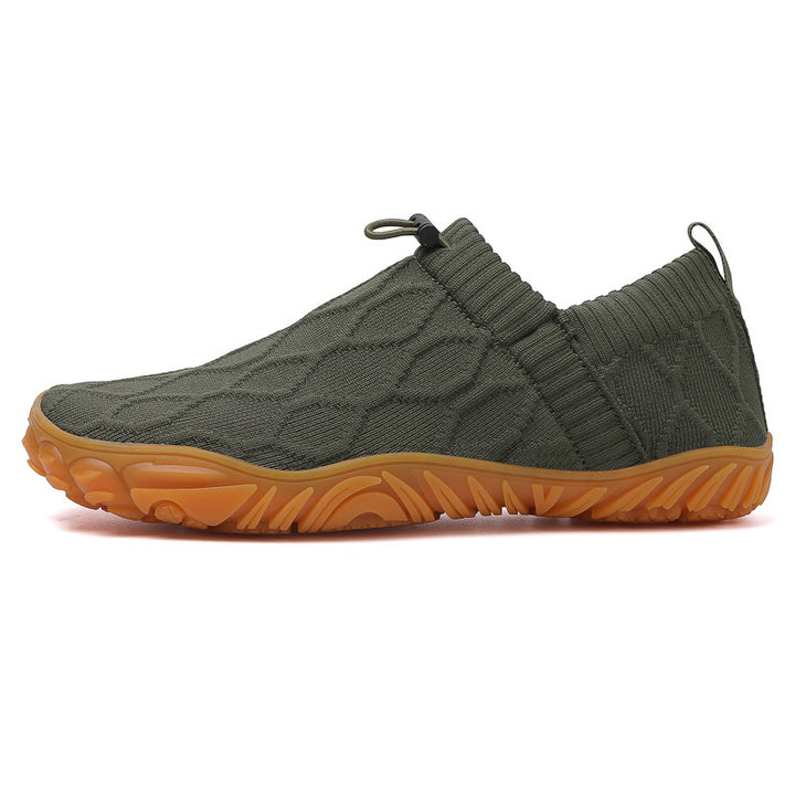 Unisex nan Hybrid Slipper for indoor and outdoor with elastic knitted shaft, drawstring and profiled rubber sole Mune Fashion