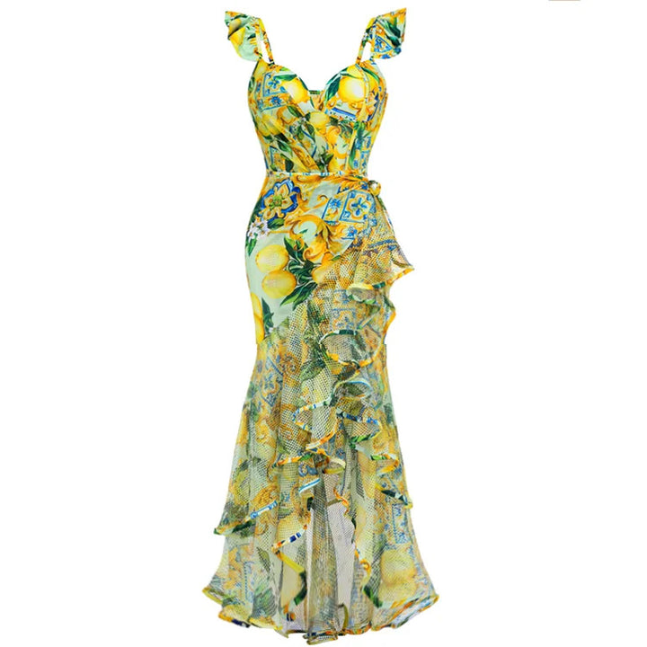 Women's swimsuit with floral design and V neck Mune Fashion