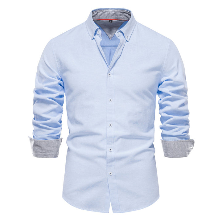 Men's elegant long-sleeve shirt made of Oxford fabric with a Kent collar and cuffed sleeves Mune Fashion