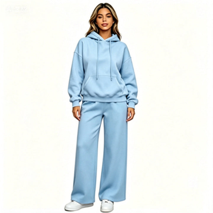 Women Comfortable Oversized Hoodie with Wide Jogging Pants Mune Fashion