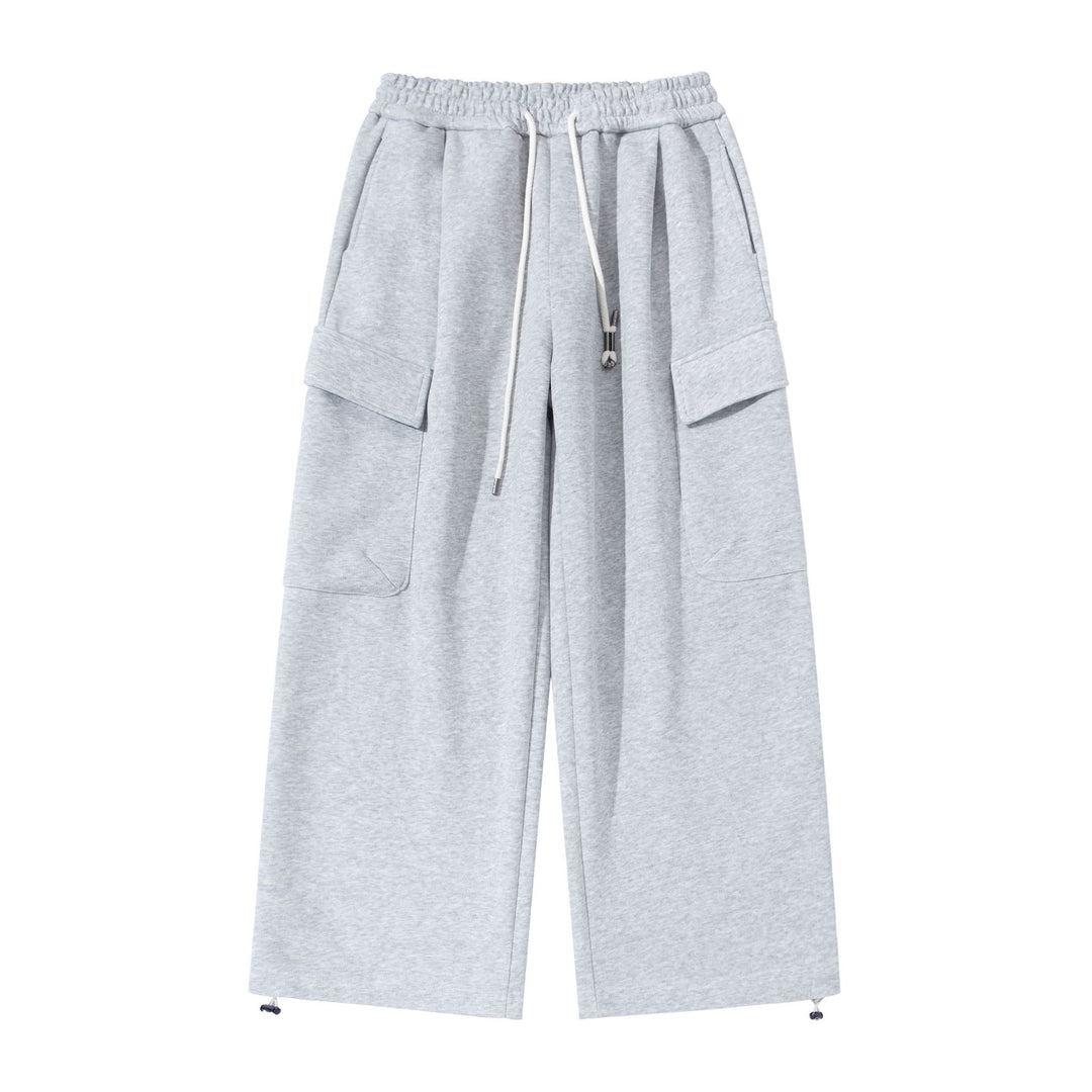 Unisex Cropped Cargo Sweatpants with elastic waistband, drawstring and adjustable hem