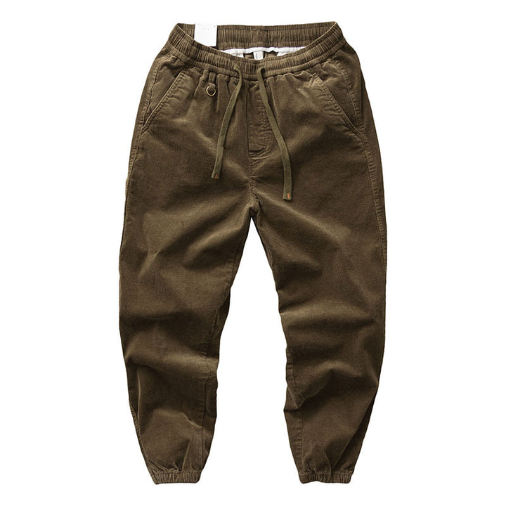 Men's chino jogger pants made of cotton blend with elastic waistband, drawstring, and elastic ankle cuffs Mune Fashion