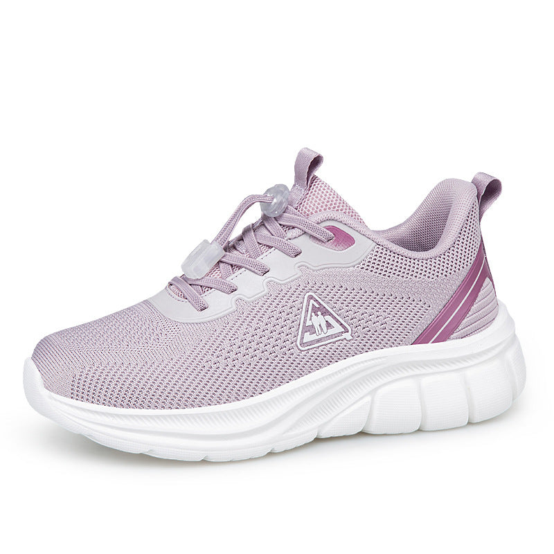Women's lightweight breathable knitted walking sneakers with quick-lacing system and ergonomic EVA cushioning Mune Fashion