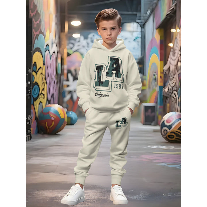 Unisex nan children's jogging suit with hoodie and detailed car print Mune Fashion
