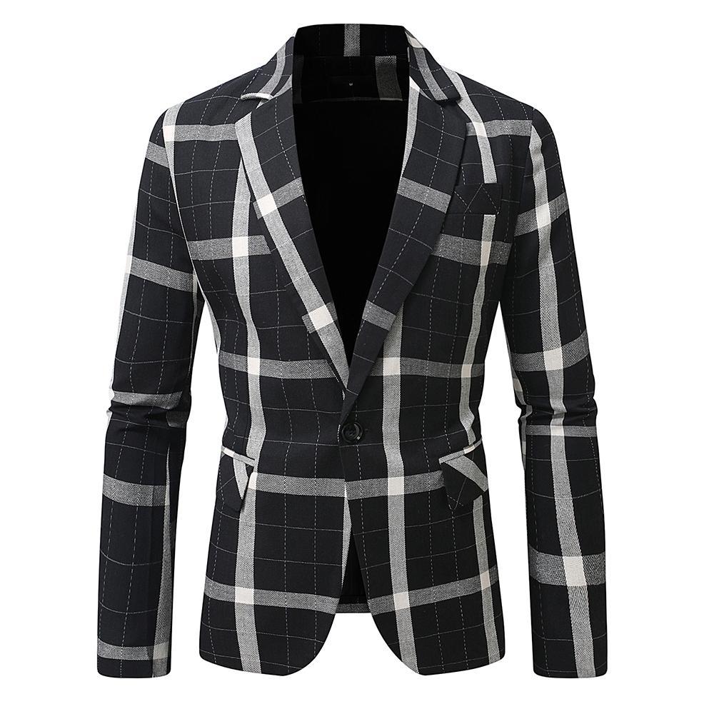 Men's tailored jacket with window check pattern, single-button closure and patch pockets Mune Fashion