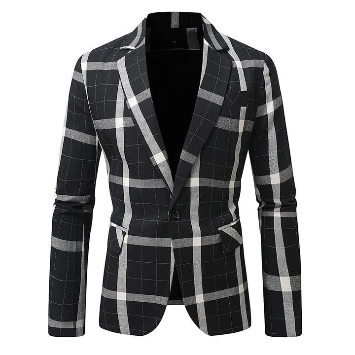 Men's tailored jacket with window check pattern, single-button closure and patch pockets Mune Fashion