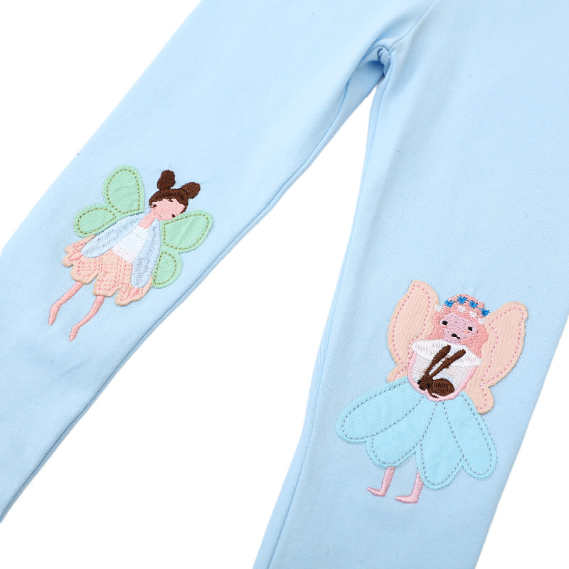 Girls leggings with enchanting fairy appliqués Mune Fashion