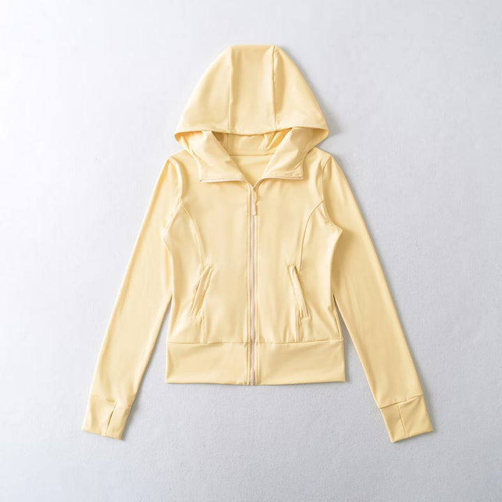 Women's Hooded Sports Jacket with Full Zip, Tailored Fit, and Integrated Zipper Pockets Mune Fashion