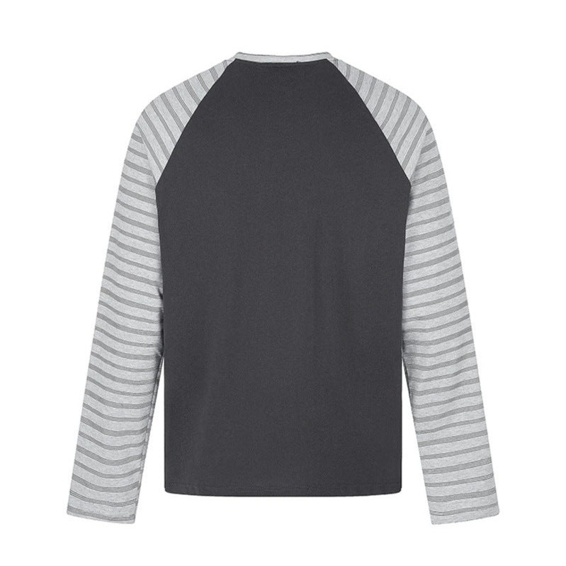 Women's cotton long sleeve shirt in raglan style with star portrait collage and striped sleeves Mune Fashion
