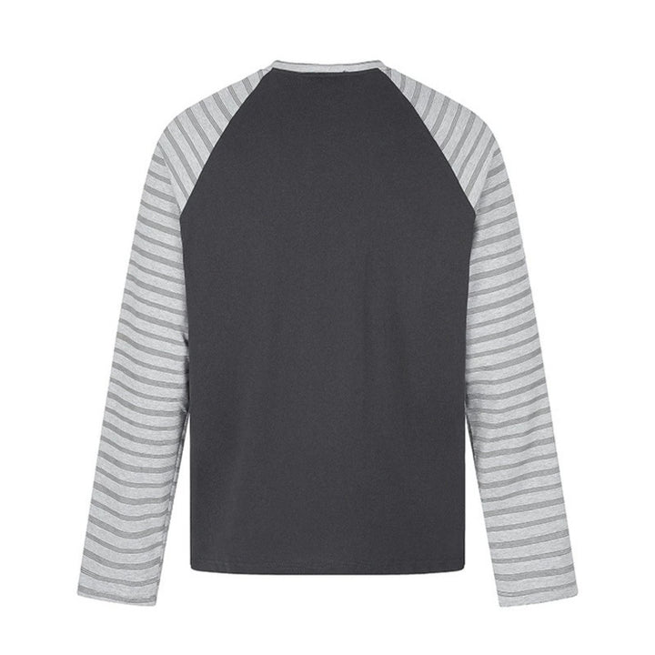 Women's cotton long sleeve shirt in raglan style with star portrait collage and striped sleeves Mune Fashion