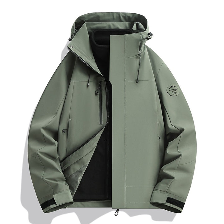 Men's Waterproof Softshell Jacket with Fleece Lining, Adjustable Hood & Zip Breast Pocket Mune Fashion