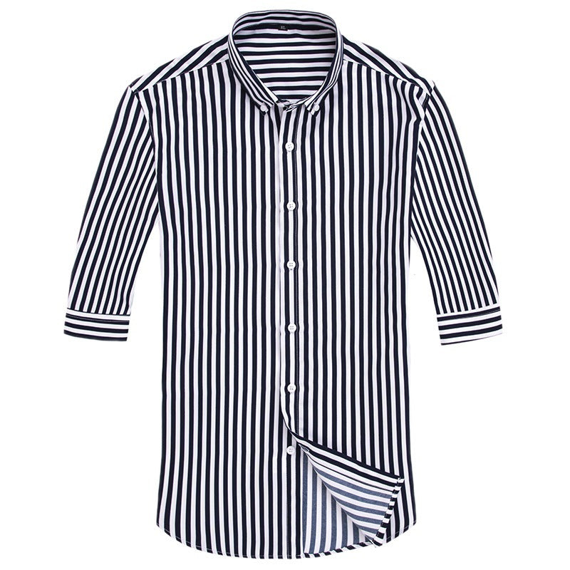 Men's striped business shirt with button-down collar and tailored silhouette Mune Fashion