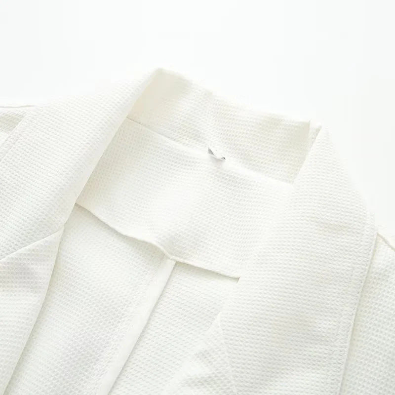 Women's longline coat with shawl collar and large patch pockets Mune Fashion