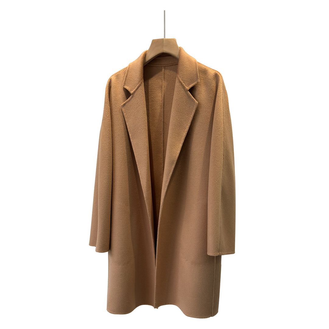 Ladies Elegant Tailored Wrap Coat Mune Fashion