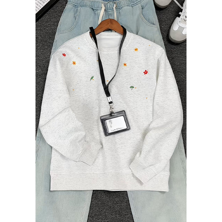 Women Patterned Sweatshirt with Floral Design Mune Fashion