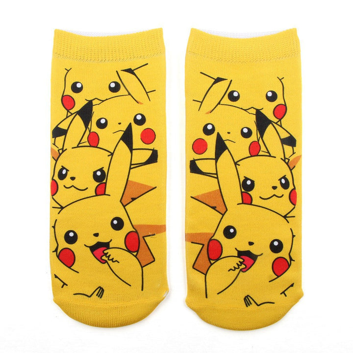 Unisex Low Ankle Socks with Cartoon Monster Face and Soft Cotton Blend Mune Fashion