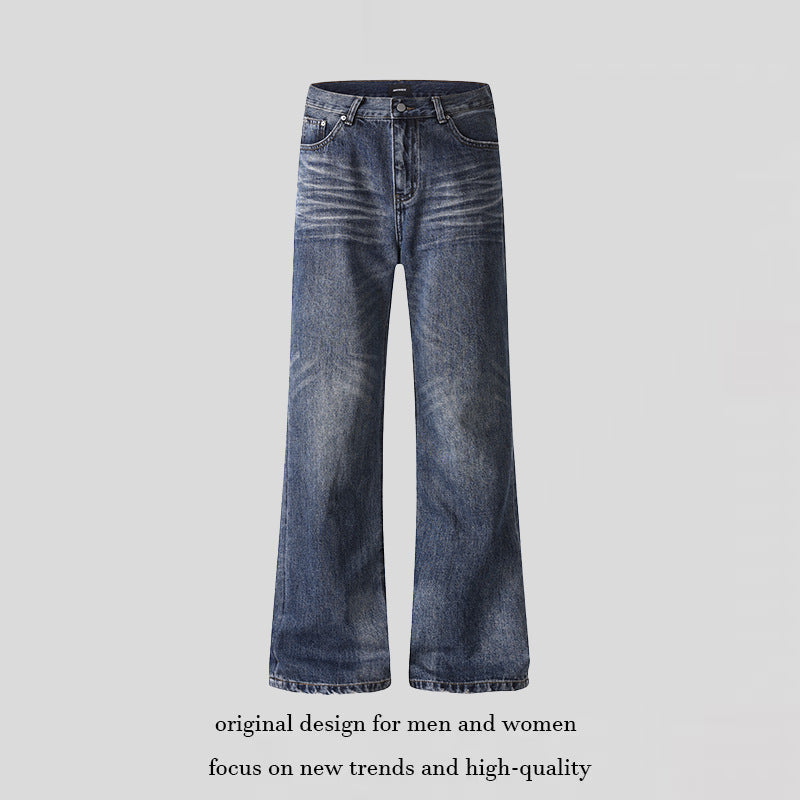 Women's wide cropped jeans with high waist and used effect Mune Fashion