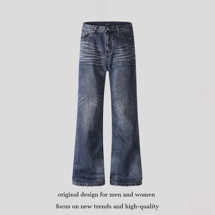 Women's wide cropped jeans with high waist and used effect Mune Fashion