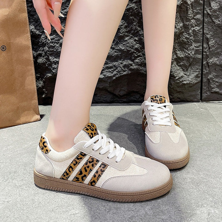 Women Low-Top Sneaker with Leopard Detail, Velvet and Textile Mix Mune Fashion