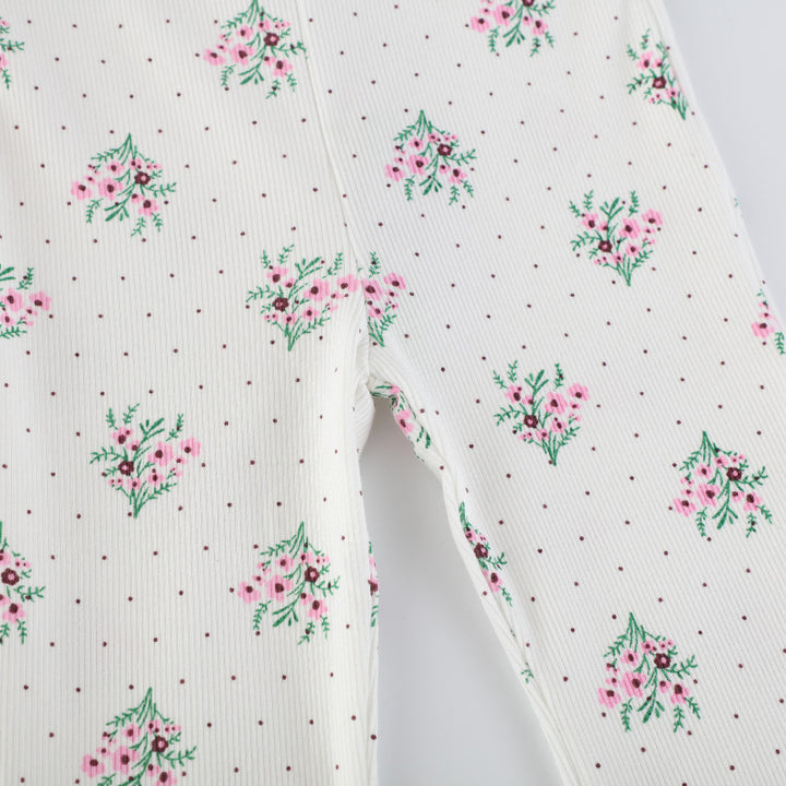 Girl Flared Leggings with Floral Pattern Mune Fashion