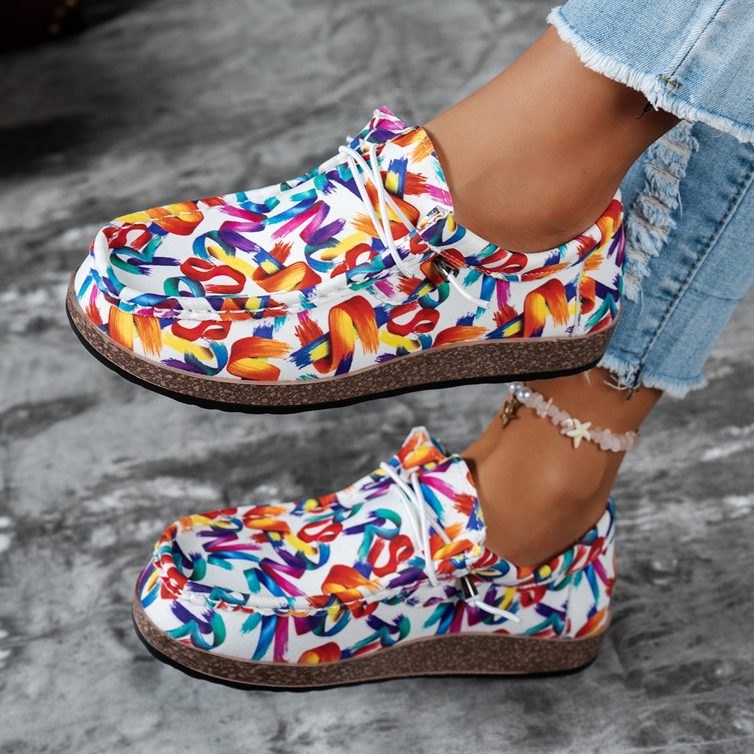 Women's Lightweight Moccasin Sneakers with Ergonomic Cork-Look Sole Mune Fashion