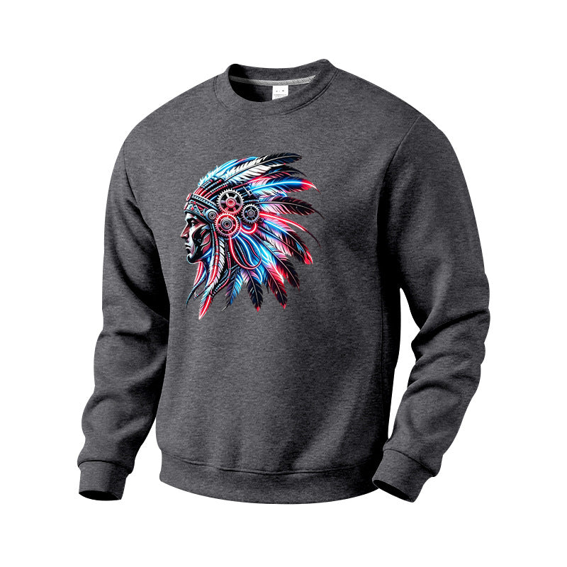 Men's sweatshirt with detailed feather decoration print Mune Fashion